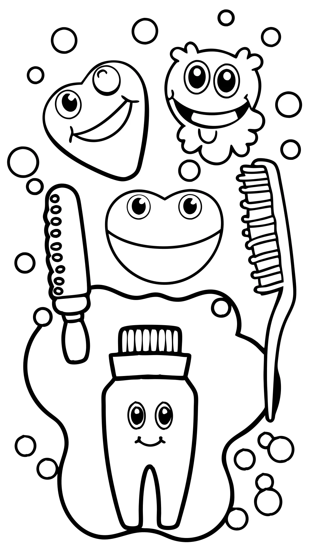 page de couleur de brosse à dents